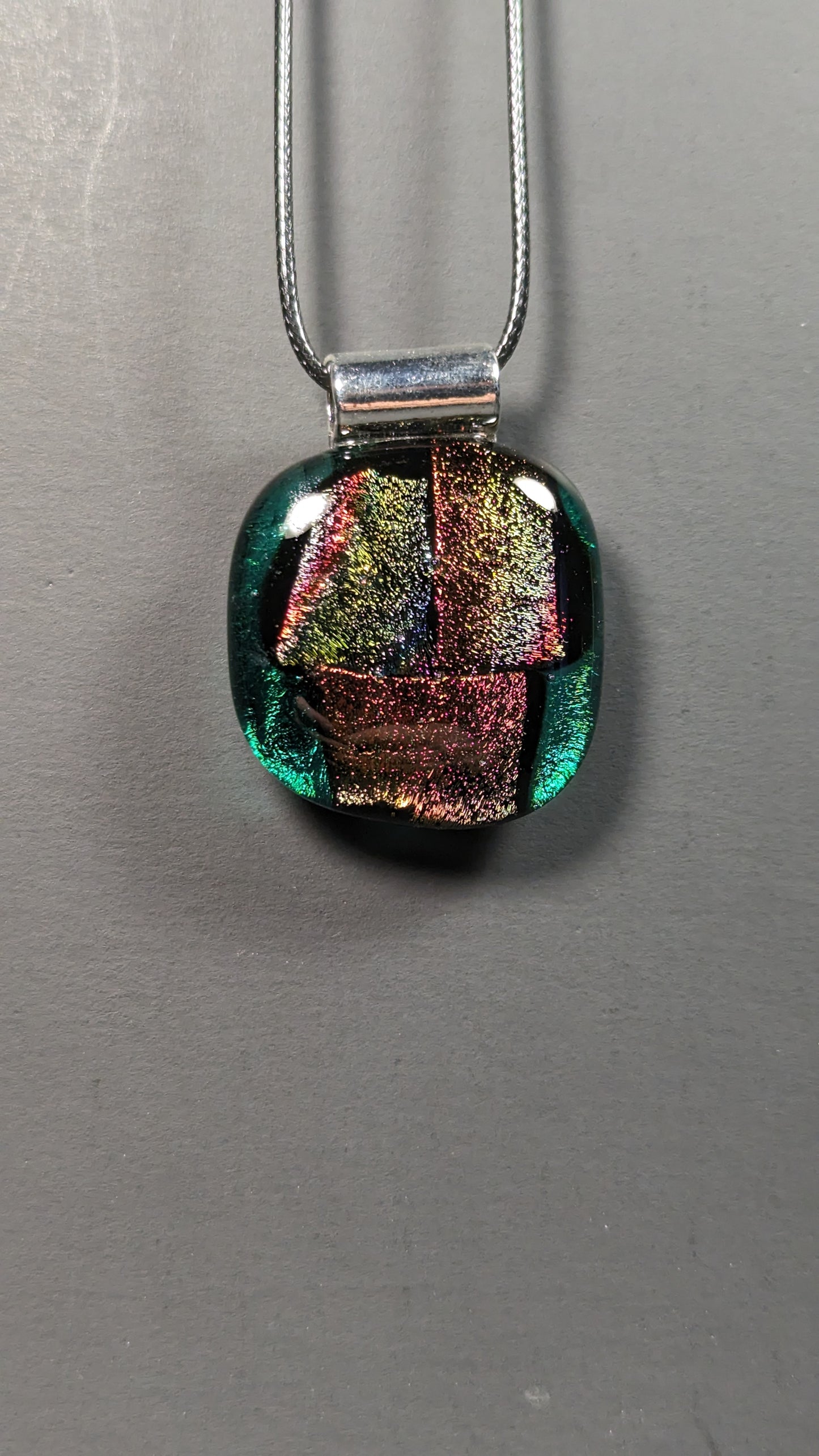 "Watermelon Rainbow" Fused Glass Pendant