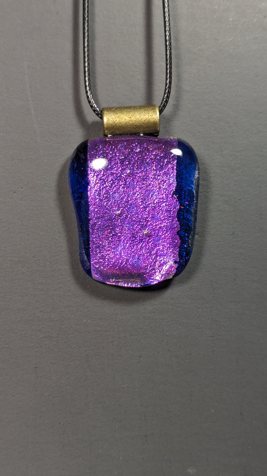 "Lavender Foil" Fused Glass Pendant