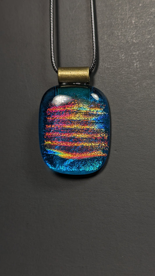 "Ocean Rainbow" Fused Glass Pendant