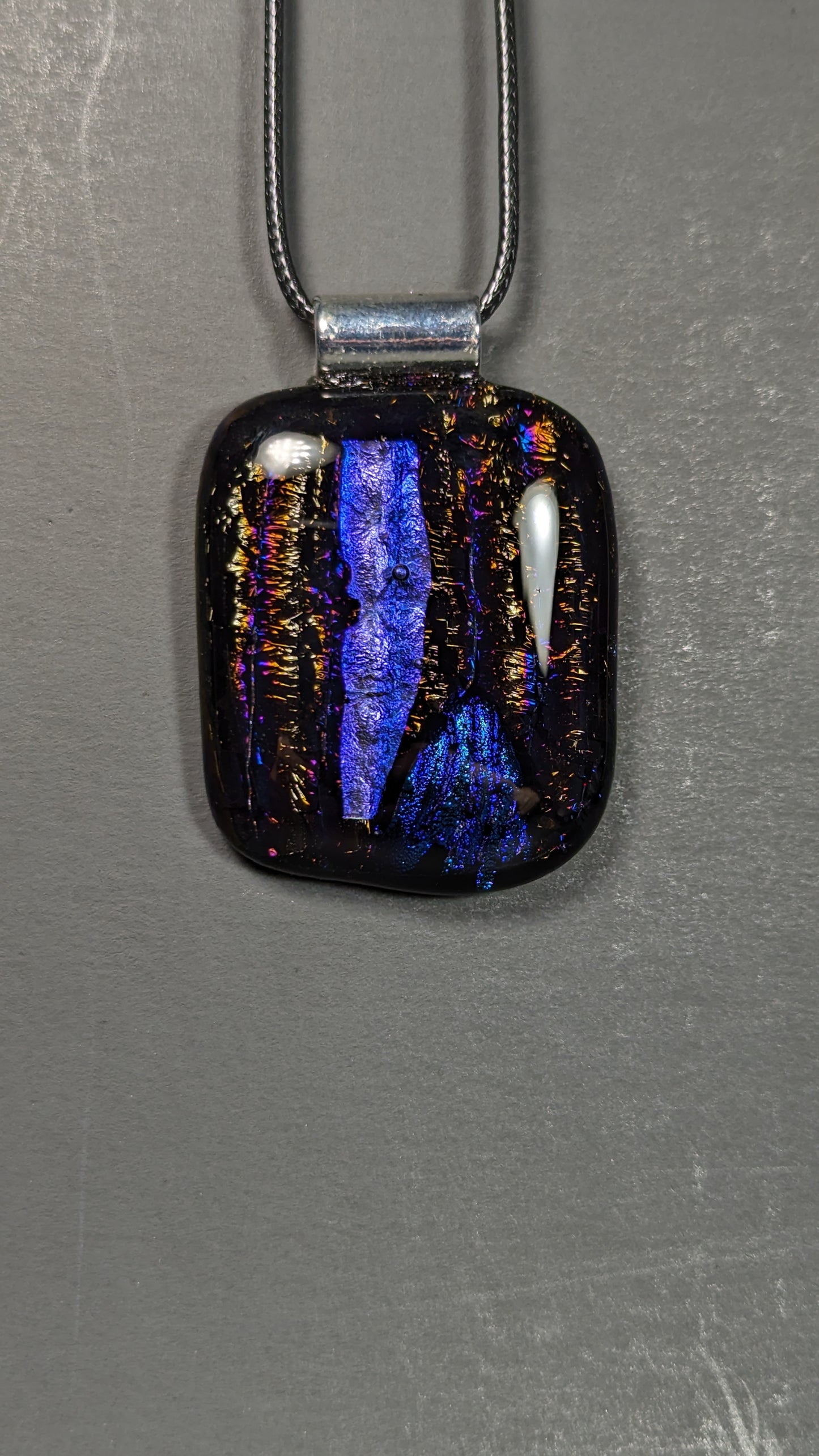 "Cobalt Accordian" Fused Glass Pendant