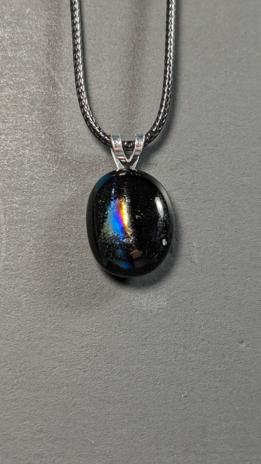 "Irridescense" Small Fused Glass Pendant