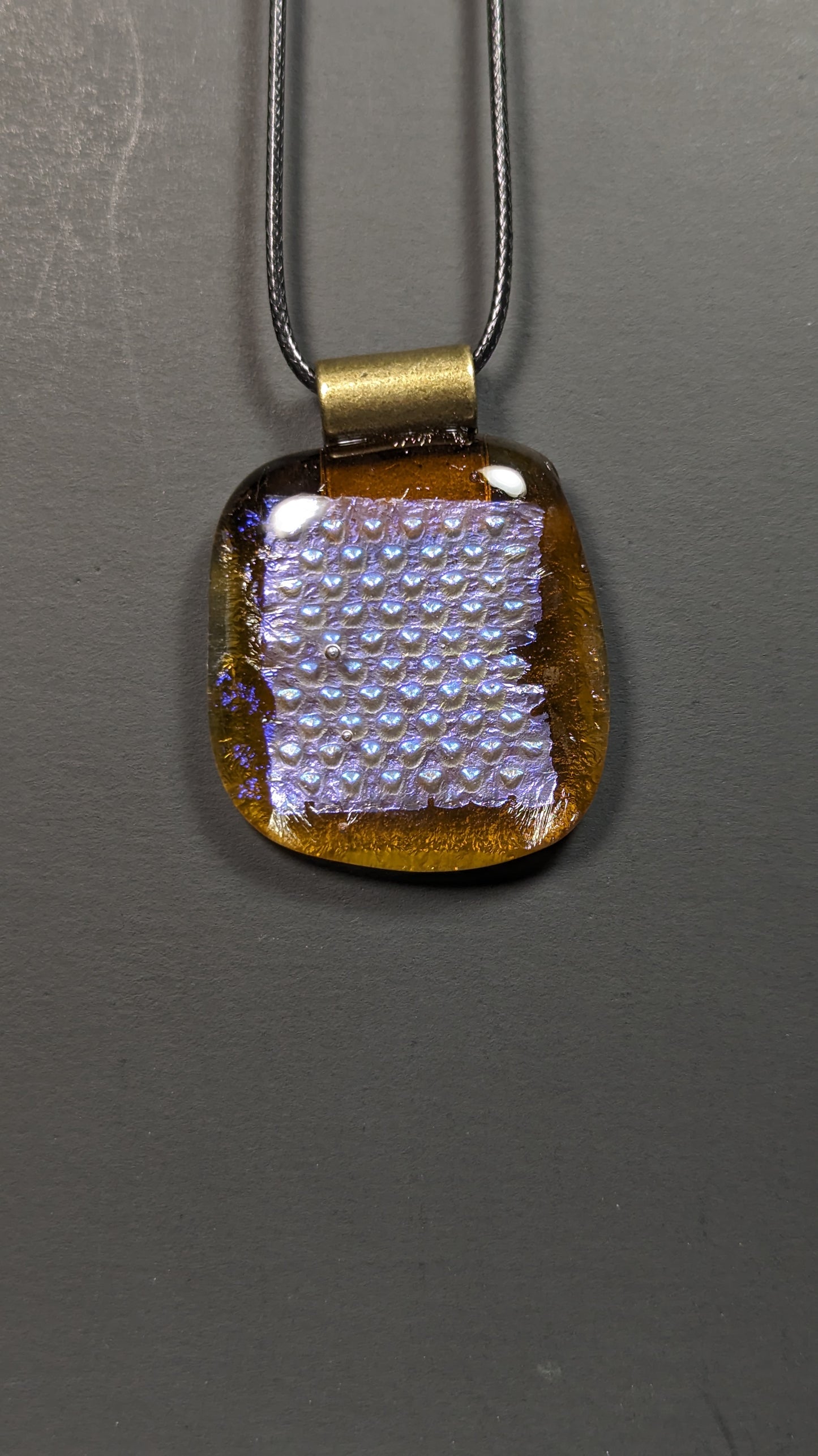 "Honey Bubbles" Fused Glass Pendant